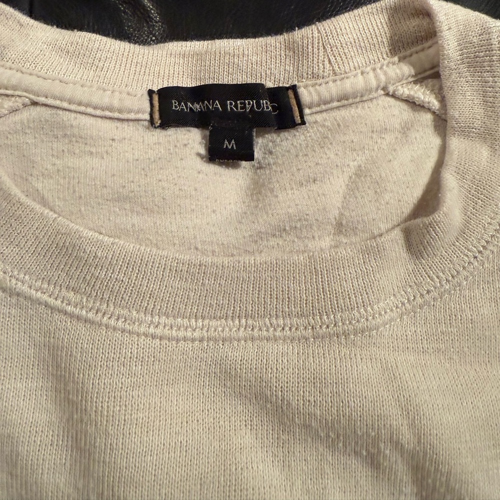Men’s Yellow/Cream Banana Republic Crew Neck  Cotton Blend Sweater